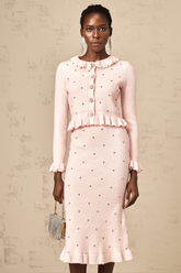 Julia Argyle Knit Cardigan and Skirt Set — Pink