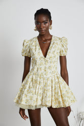 Floral-Print Pleated Mini Dress by Liane
