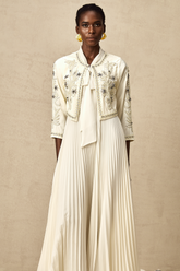 Blanche Crystal-Embellished Jacket and Dress Set — White