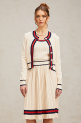 Bérénice Argyle Knit Top, Cardigan & Skirt Set
