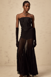 Violaine Lace Corset, Skirt & Gloves Ensemble