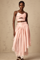 Tamara Ruffled Top and Skirt Set — Pink