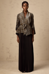 Dextard Gilded Cape Top and Skirt Set — Black