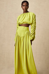 Émilie Smocked Top and Skirt Set — Lime Green