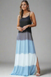 Color Block Scoop Neck Maxi Cami Dress, Cuavan