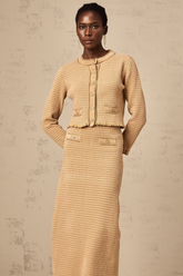 Léna Knit Cardigan and Skirt Set — Khaki