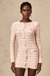 Khady Form-Fitting Knit Mini Dress — Pink