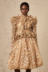Frida Polka-Dot Tulle Blouse and Skirt Set