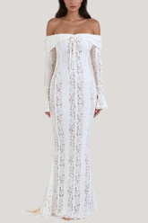 Allure Lace Off-Shoulder Maxi Dress, Cuavan