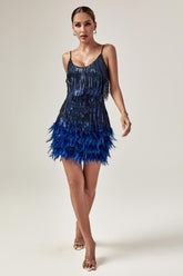 Austyn Tassel Fringe Mini Dress — Royal Blue