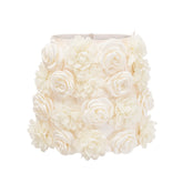 Nouria Faux-Flower Mini Skirt — Neutral