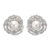 Emmelina Faux-Pearl Crystal Earrings, Cuavan