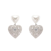 Kévina Heart Faux-Pearl Earrings, Cuavan