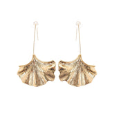 Juliet Gold Ginkgo Leaf Drop Earrings, Cuavan