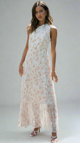 Floral One-Shoulder Midi Dress — Orange, Cuavan