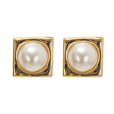 Juana Square Pearl Earrings, Cuavan