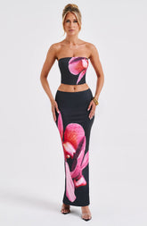Allegra Maxi Skirt — Black Floral, Cuavan