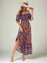Floral Flounce Sleeve Midi Dress, Cuavan