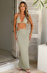 Gia Maxi Skirt — Green, Cuavan