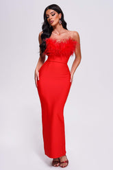 Hilda Feather Bandage Maxi Dress