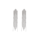 Fringed Silver Drop Earrings