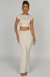 Yazmin Maxi Skirt — Cream, Cuavan