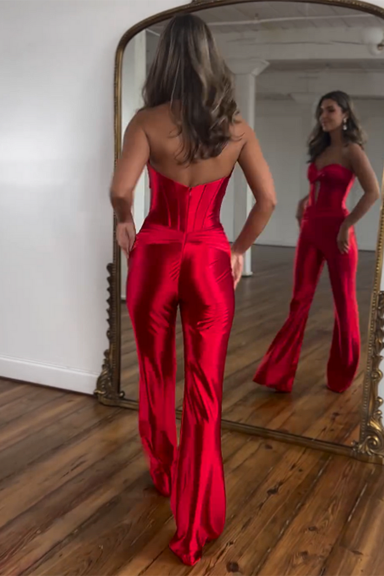 Radiant Rouge Strapless Corset Jumpsuit (II), Cuavan