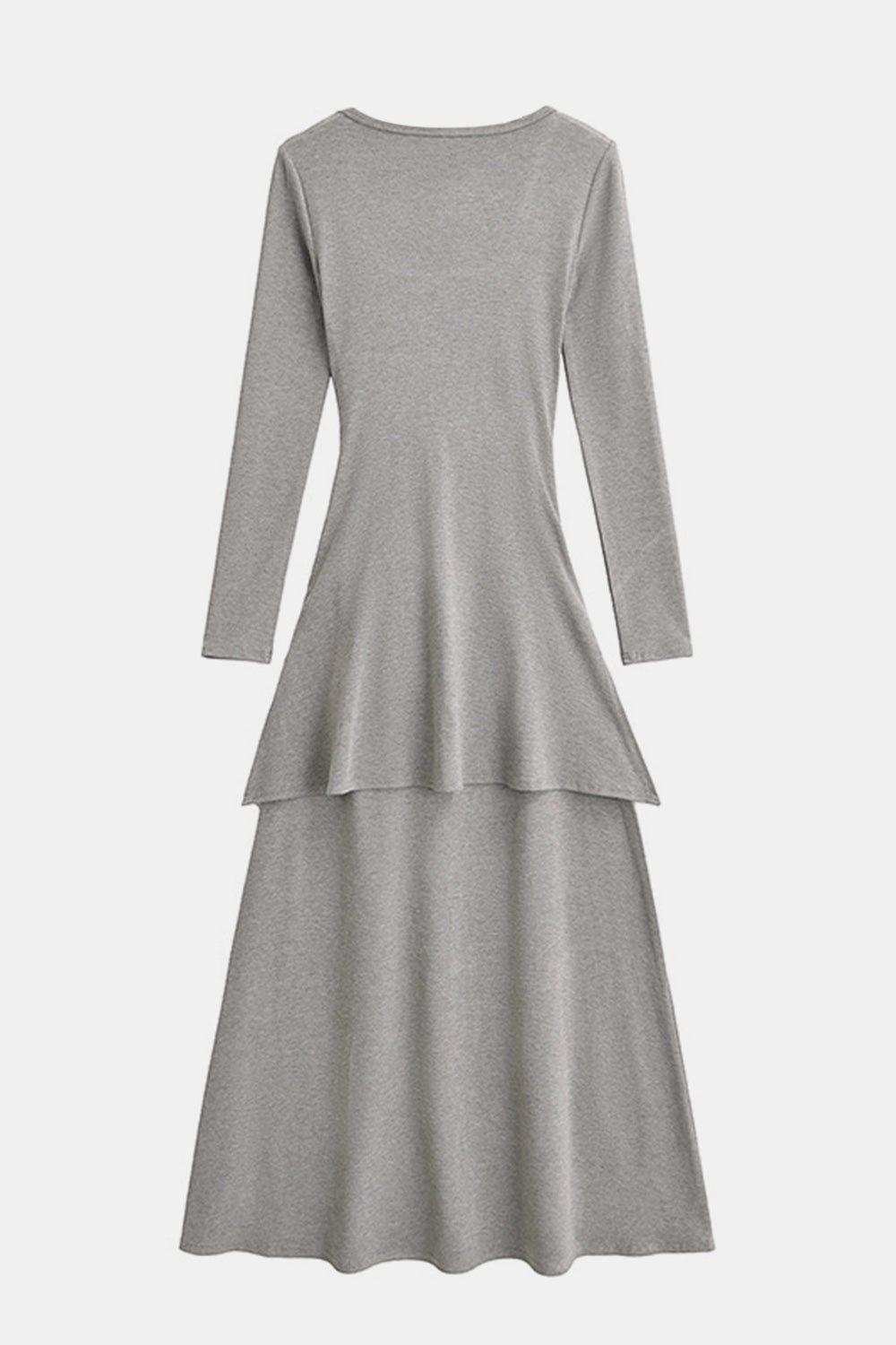 Tied Scoop Neck Long Sleeve Maxi Dress, Cuavan