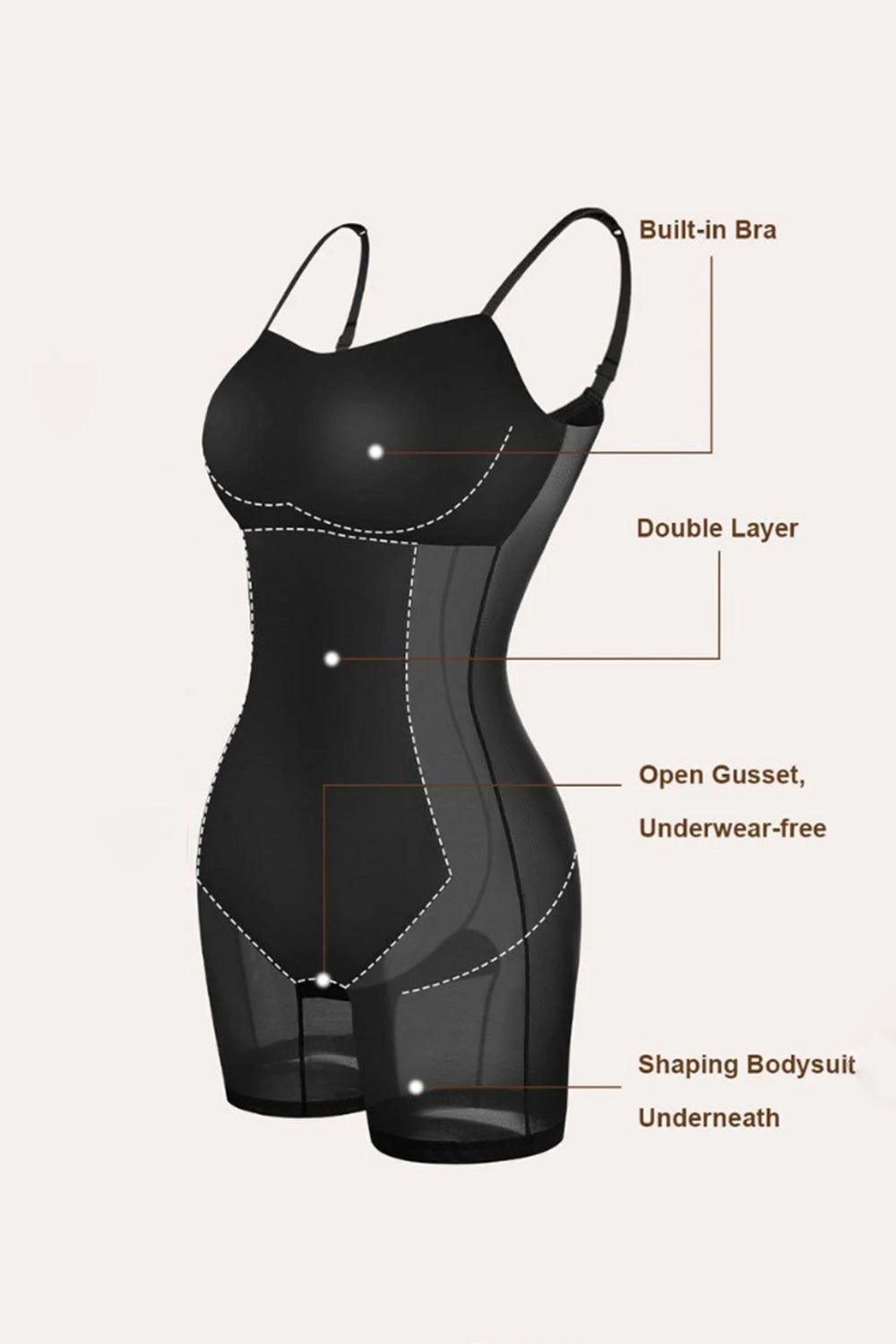 Square Neck Maxi Dress with Built-In Shapewear, Cuavan