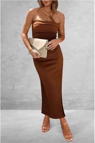 Slit Tube Midi Dress, Cuavan