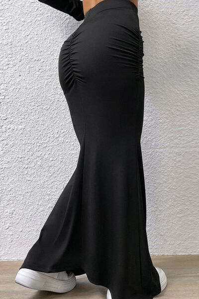 Ruched Maxi Trumpet Skirt, Cuavan