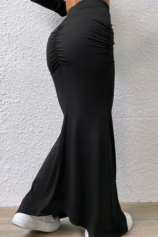 Ruched Maxi Trumpet Skirt, Cuavan