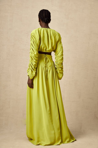 Émilie Smocked Top and Skirt Set — Lime Green