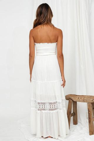 Agatha Maxi Dress — White, Cuavan