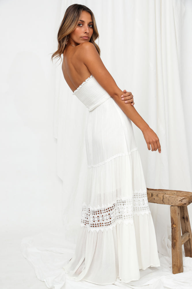 Agatha Maxi Dress — White, Cuavan