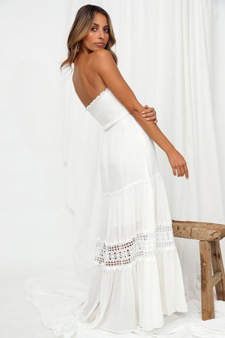 Agatha Maxi Dress — White, Cuavan