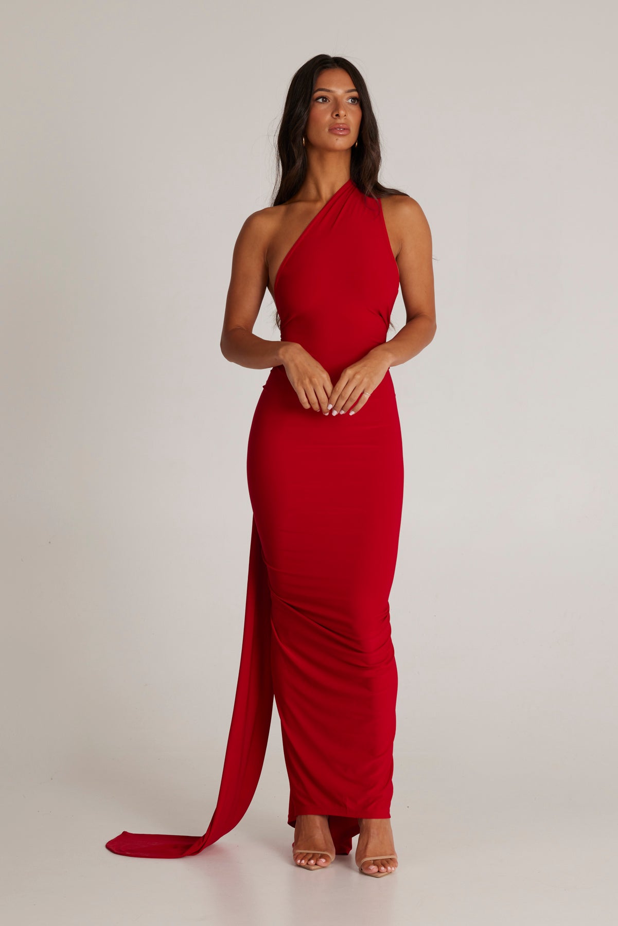 Garze Backless Maxi Dress — Red, Cuavan