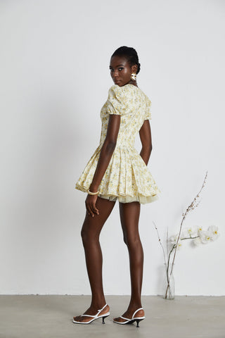 Floral-Print Pleated Mini Dress by Liane