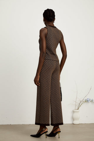 Cyrielle Monogram Jacquard Top and Trousers Set