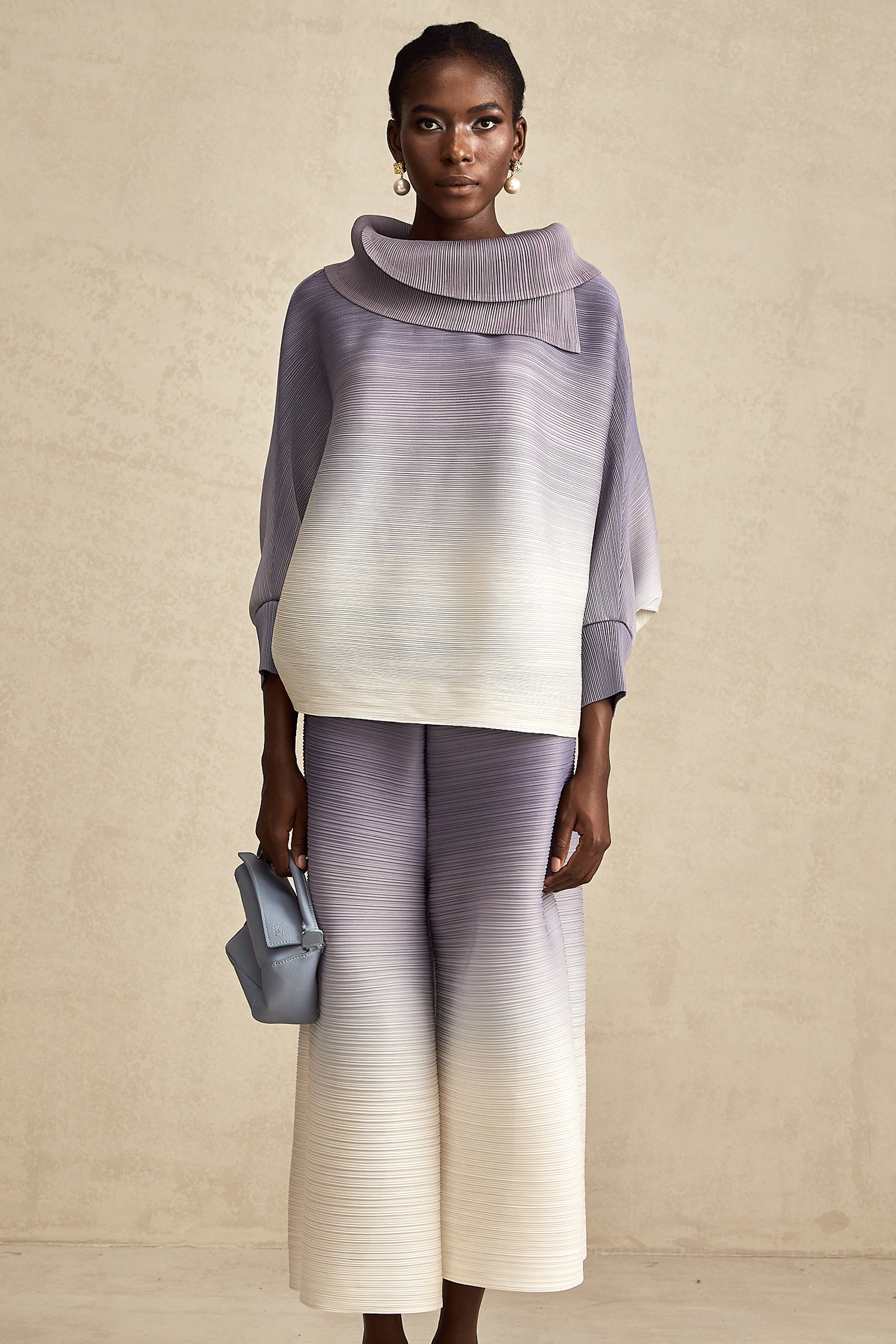 Agathe Gradient Blouse and Trouser Set — Purple, Cuavan