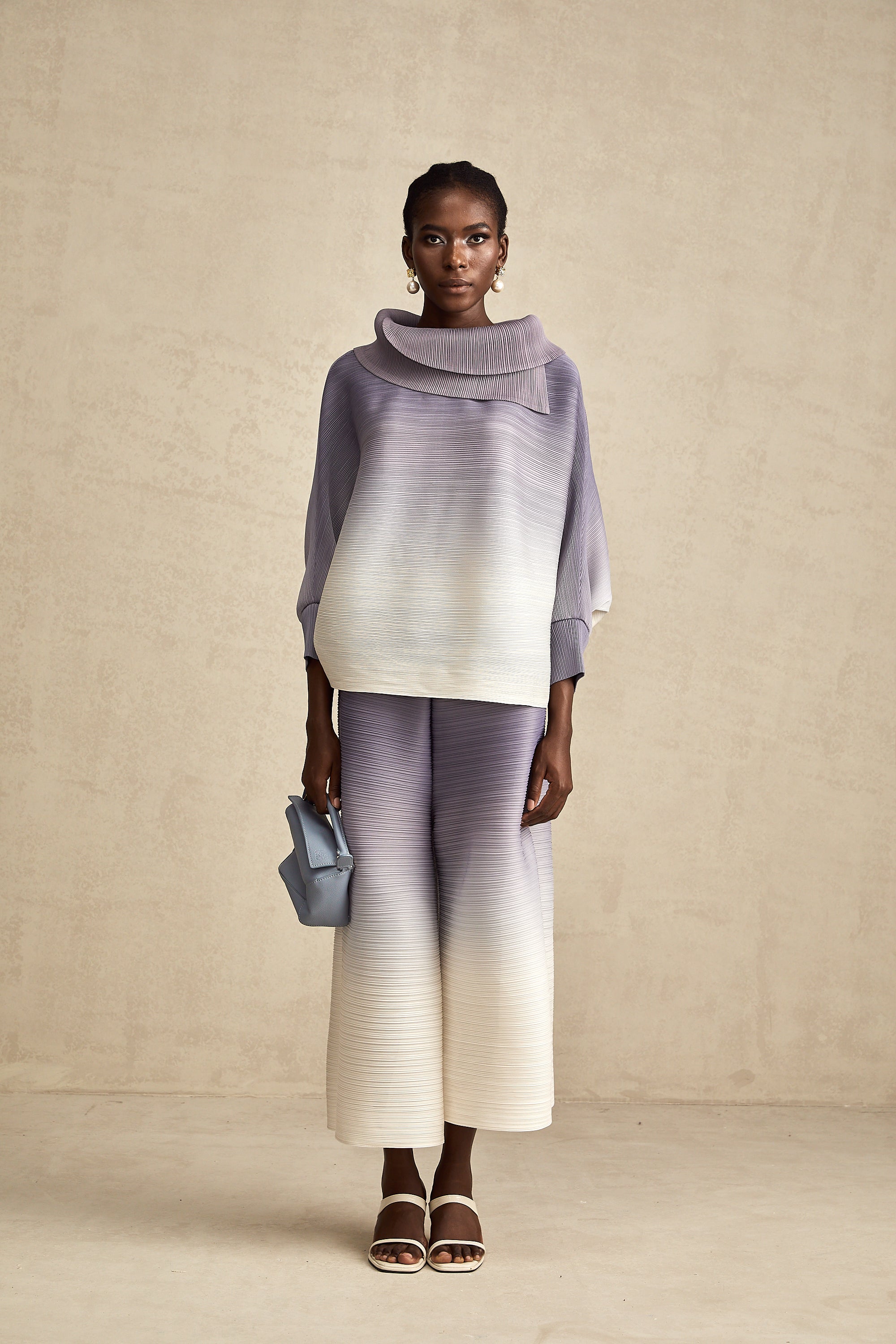 Agathe Gradient Blouse and Trouser Set — Purple, Cuavan