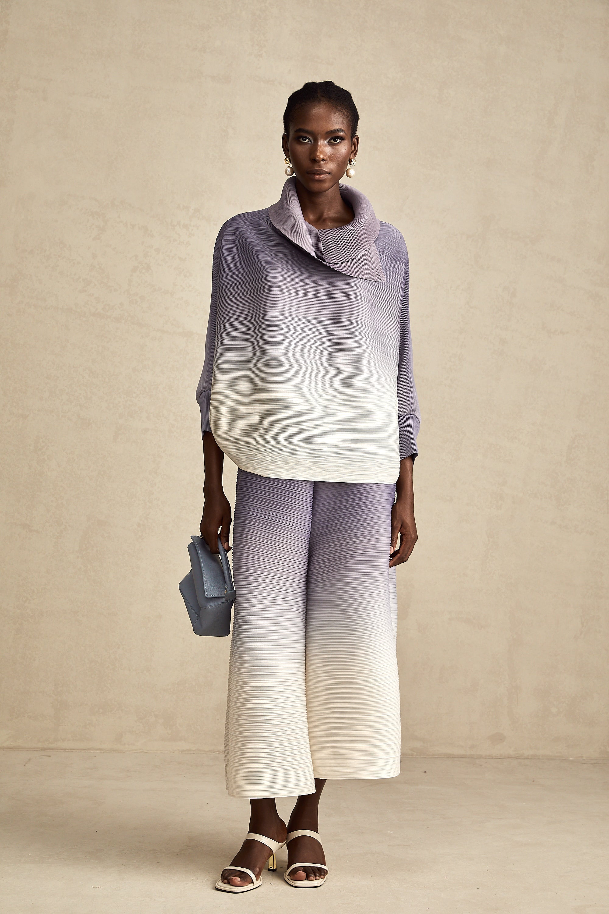 Agathe Gradient Blouse and Trouser Set — Purple, Cuavan
