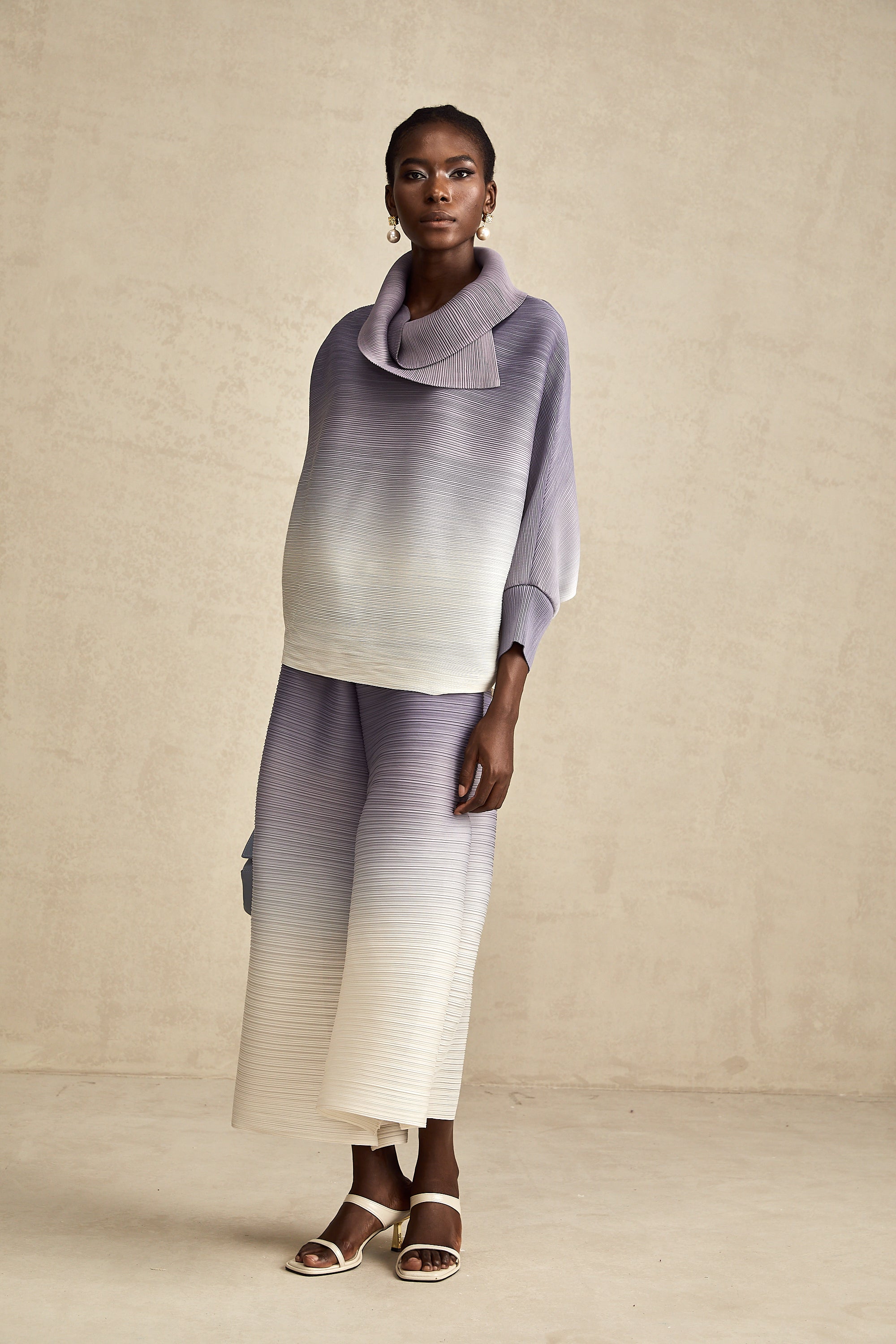 Agathe Gradient Blouse and Trouser Set — Purple, Cuavan