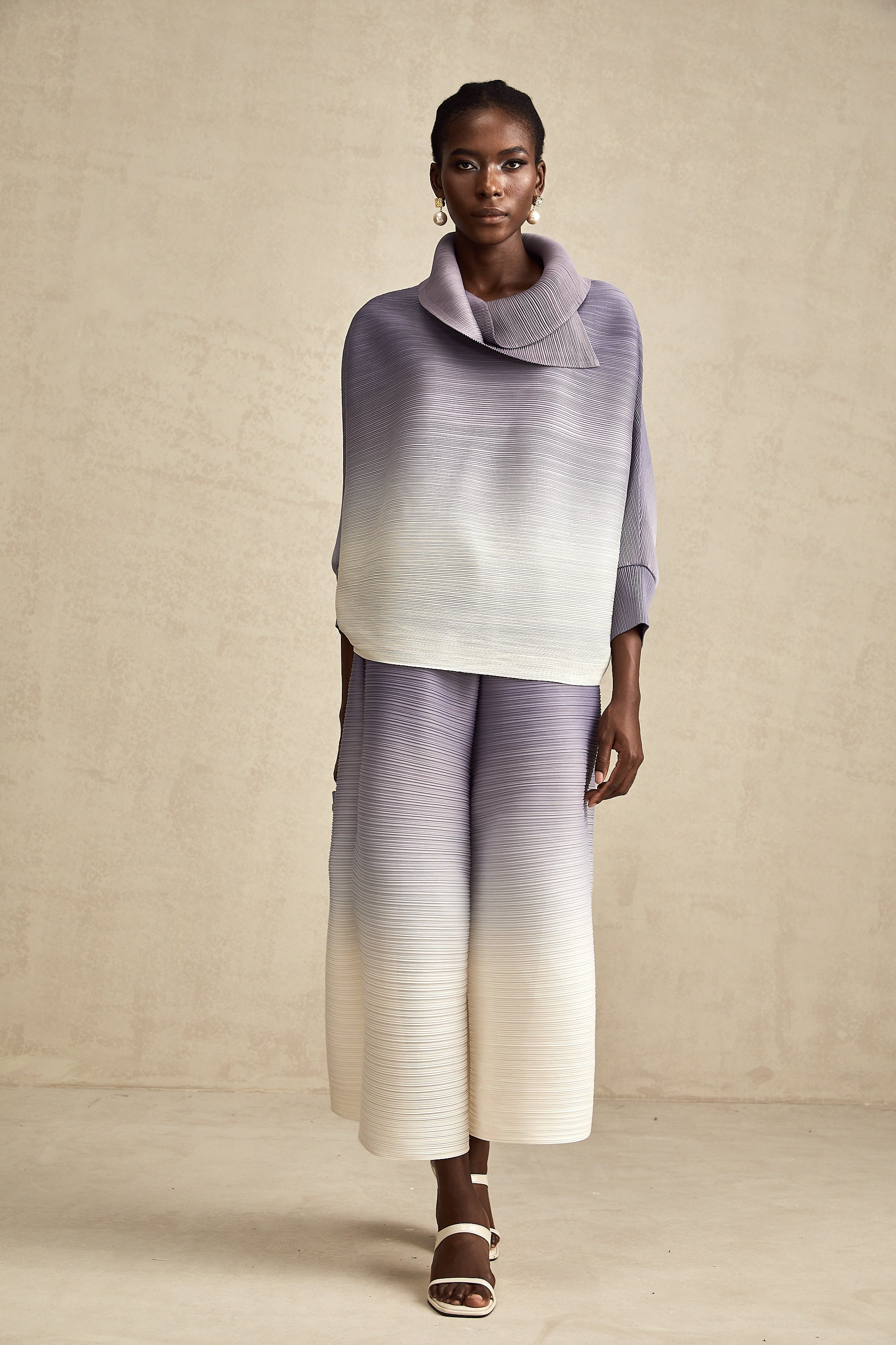 Agathe Gradient Blouse and Trouser Set — Purple, Cuavan