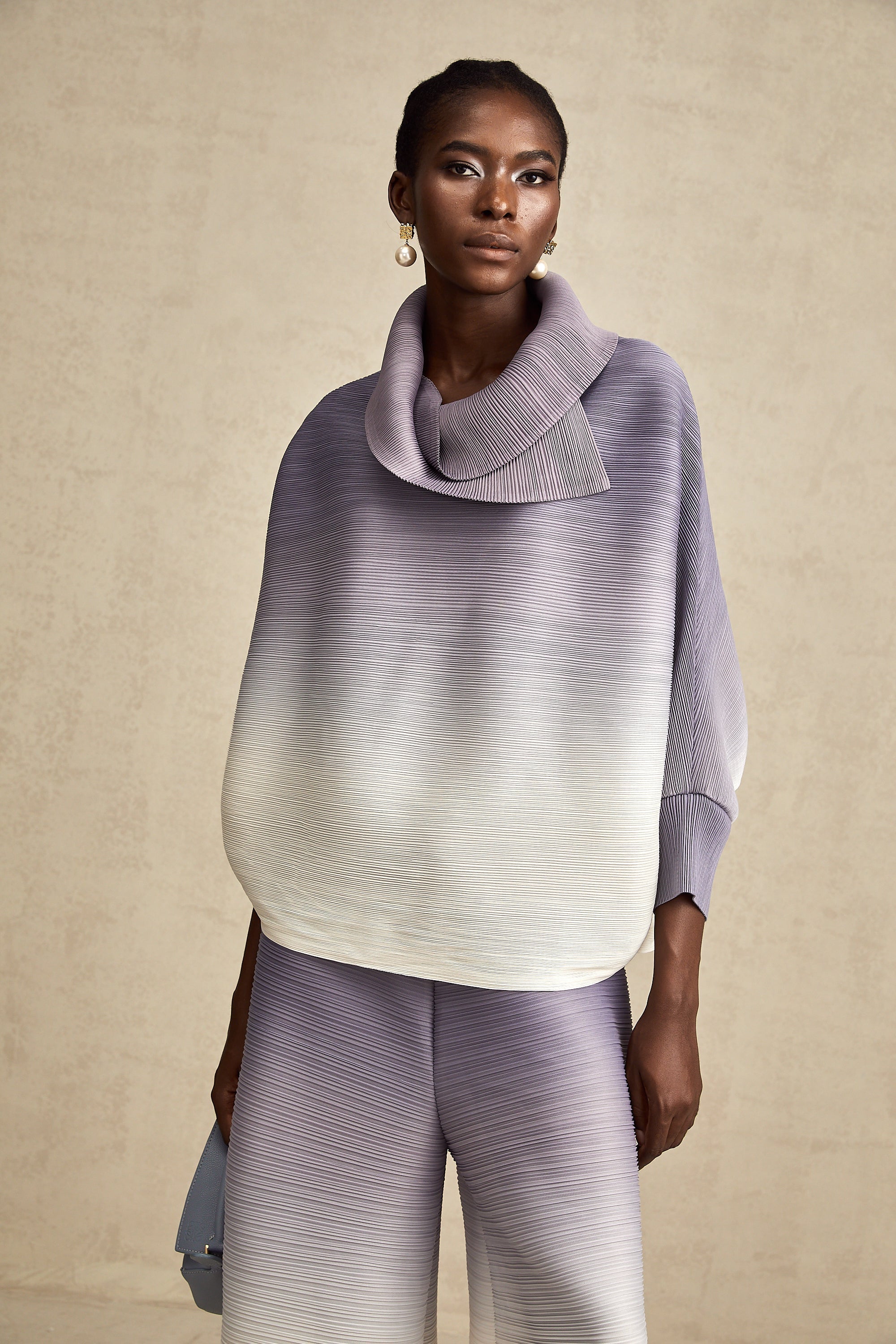 Agathe Gradient Blouse and Trouser Set — Purple, Cuavan