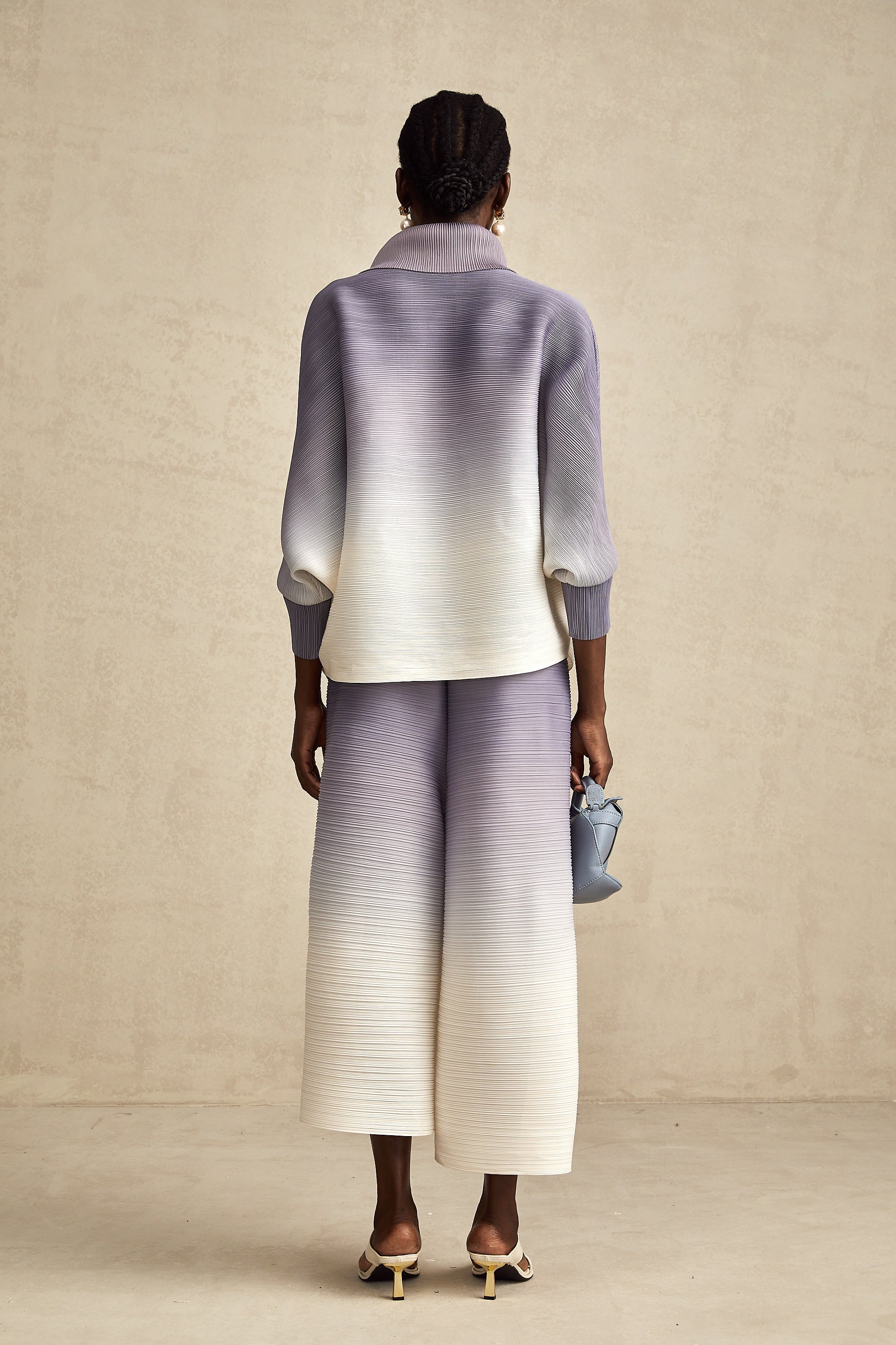 Agathe Gradient Blouse and Trouser Set — Purple, Cuavan