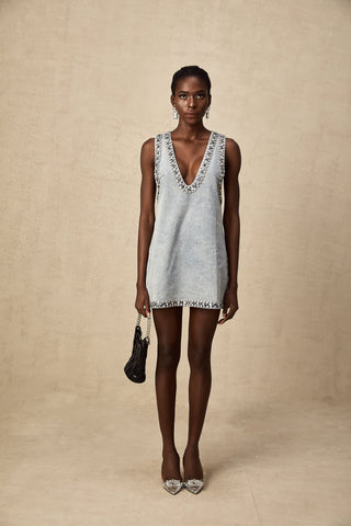 Daphné Denim Mini Dress — Light Blue