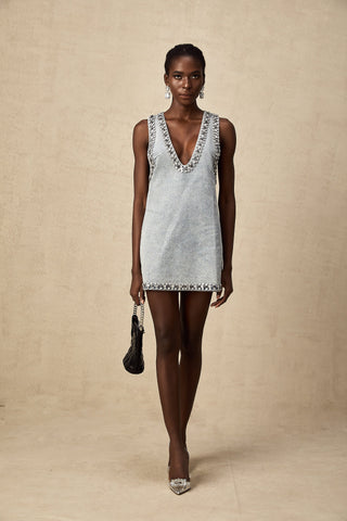 Daphné Denim Mini Dress — Light Blue