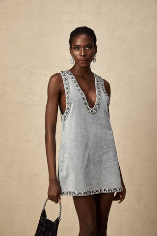 Daphné Denim Mini Dress — Light Blue