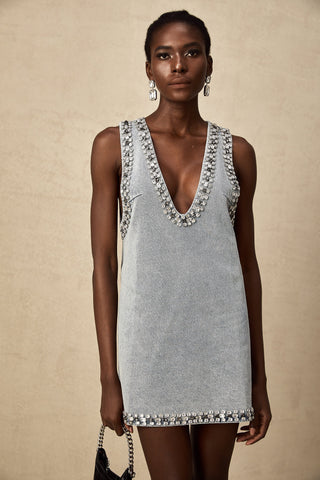 Daphné Denim Mini Dress — Light Blue